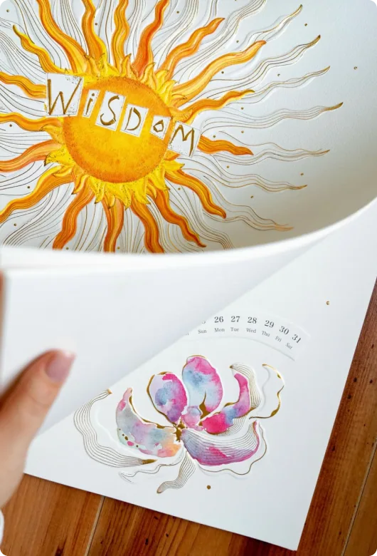 Color studies and hand-painted art in the studio