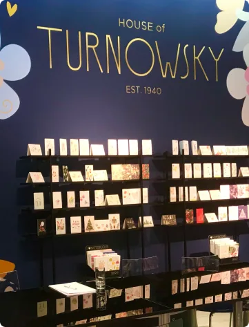 House of Turnowsky products at a retail or exhibition stand